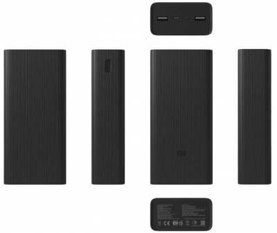УМБ Xiaomi 30000mAh 18W Black — Максимальна ємність для тривалих подорожей