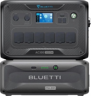 Зарядна станція Bluetti AC300 + B300K2 — Модульна система 3000 Вт та 2764.8 Вт⋅год